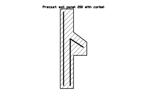 シンボル プレキャスト壁板 200(持ち出し付き) のプレビュー（ブロック CWS_PRECAST_CORBEL）