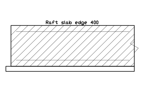 シンボル べた基礎の端部 400 のプレビュー（ブロック CWS_RAFT_EDGE_400）