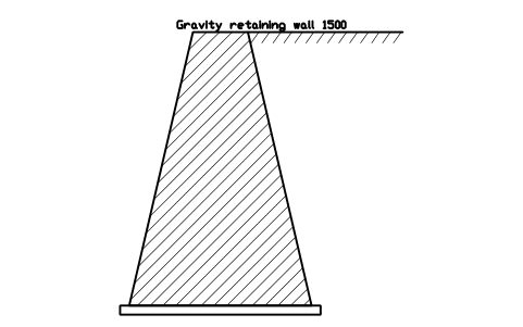 シンボル 重力式擁壁 1500 のプレビュー(ブロック CWS_RETAIN_GRAVITY_1500)
