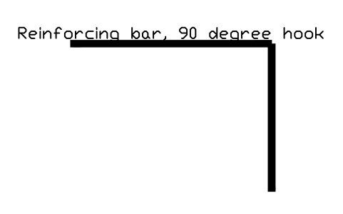 シンボル 鉄筋(90 度フック) のプレビュー（ブロック CWS_SW_BAR_HOOK）
