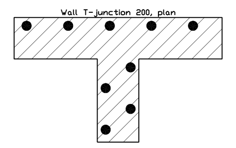 シンボル 壁の T 字取合い 200(平面) のプレビュー(ブロック CWS_WALL_TEE_200)