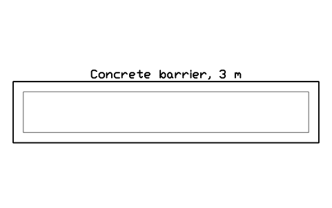 Preview of the Concrete barrier, 3 m symbol, block CSL_BARRIER_CONCRETE