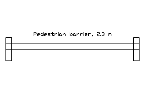 Preview of the Pedestrian barrier, 2.3 m symbol, block CSL_BARRIER_PED