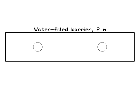 Preview of the Water-filled barrier, 2 m symbol, block CSL_BARRIER_WATER