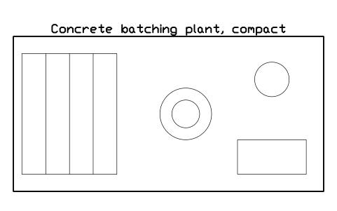 Preview of the Concrete batching plant, compact symbol, block CSL_BATCH_PLANT