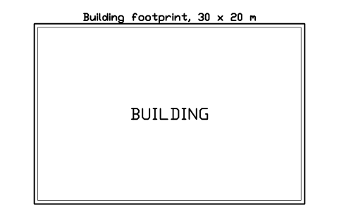 Preview of the Building footprint, 30 x 20 m symbol, block CSL_BUILDING_OUTLINE