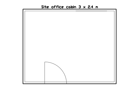 Preview of the Site office cabin 3 x 2.4 m symbol, block CSL_CABIN_3X24
