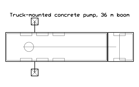 Preview of the Truck-mounted concrete pump, 36 m boom symbol, block CSL_CONCRETE_PUMP_BOOM