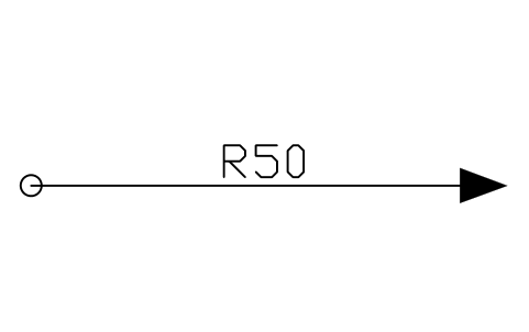Preview of the Working radius dimension symbol, block CSL_DIM_RADIUS