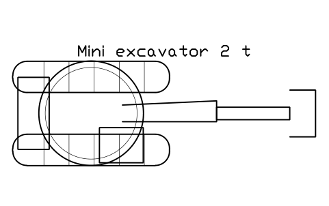 Preview of the Mini excavator 2 t symbol, block CSL_EXC_MINI_2T
