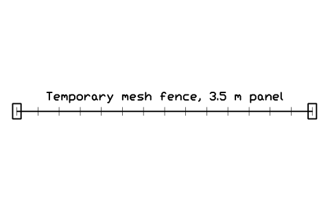 Preview of the Temporary mesh fence, 3.5 m panel symbol, block CSL_FENCE_HERAS