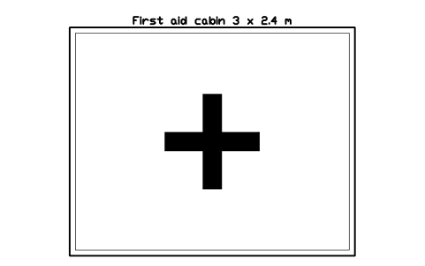 Preview of the First aid cabin 3 x 2.4 m symbol, block CSL_FIRST_AID_CABIN