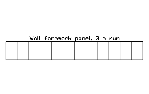 Preview of the Wall formwork panel, 3 m run symbol, block CSL_FORMWORK_WALL