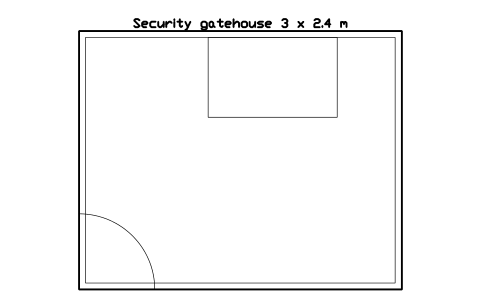 Preview of the Security gatehouse 3 x 2.4 m symbol, block CSL_GATEHOUSE