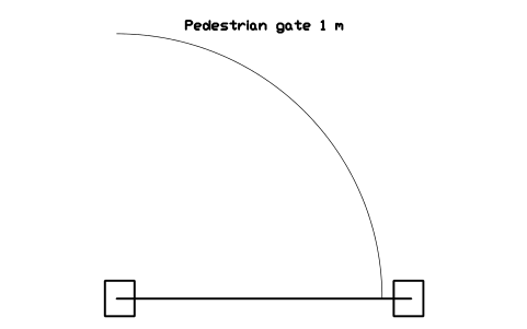 Preview of the Pedestrian gate 1 m symbol, block CSL_GATE_PEDESTRIAN