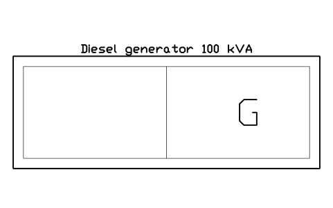 Preview of the Diesel generator 100 kVA symbol, block CSL_GENERATOR_100