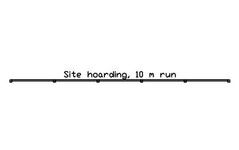 Preview of the Site hoarding, 10 m run symbol, block CSL_HOARDING_10M