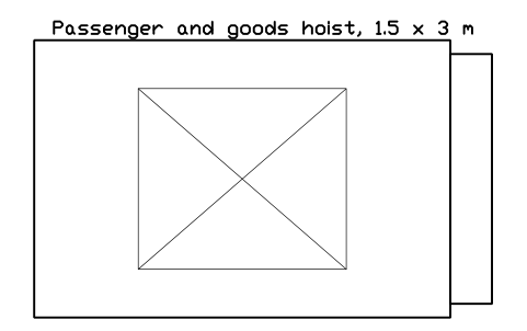 Preview of the Passenger and goods hoist, 1.5 x 3 m symbol, block CSL_HOIST_PERSON