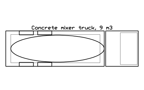 Preview of the Concrete mixer truck, 9 m3 symbol, block CSL_MIXER_TRUCK