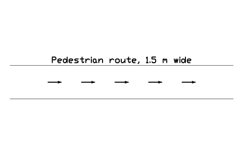 Preview of the Pedestrian route, 1.5 m wide symbol, block CSL_ROUTE_PED
