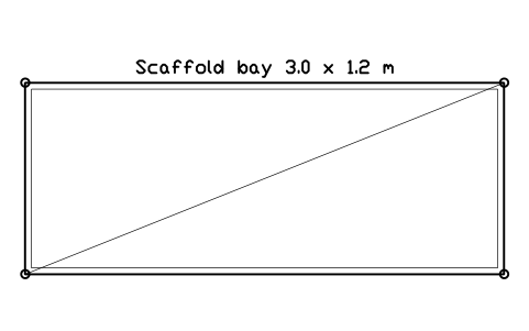 Preview of the Scaffold bay 3.0 x 1.2 m symbol, block CSL_SCAFFOLD_BAY_30