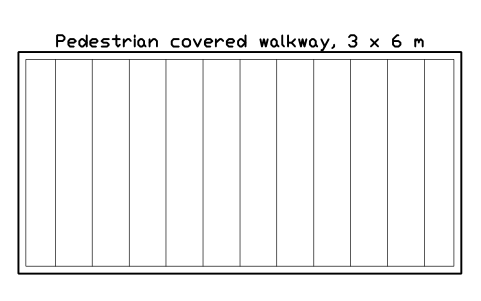 Preview of the Pedestrian covered walkway, 3 x 6 m symbol, block CSL_SCAFFOLD_GANTRY