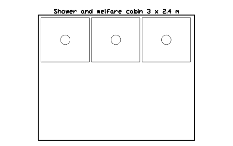Preview of the Shower and welfare cabin 3 x 2.4 m symbol, block CSL_SHOWER_CABIN