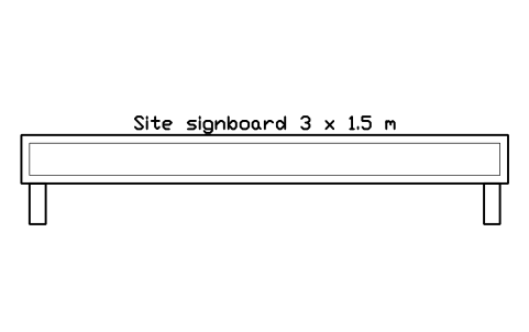Preview of the Site signboard 3 x 1.5 m symbol, block CSL_SITE_BOARD