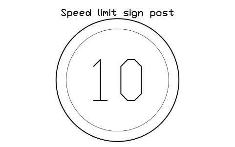 Preview of the Speed limit sign post symbol, block CSL_SPEED_SIGN