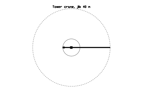 Preview of the Tower crane, jib 40 m symbol, block CSL_TOWER_CRANE_40M