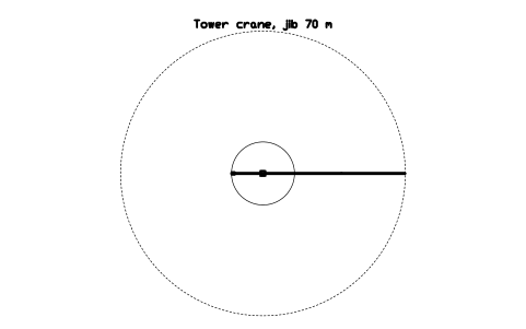 Preview of the Tower crane, jib 70 m symbol, block CSL_TOWER_CRANE_70M