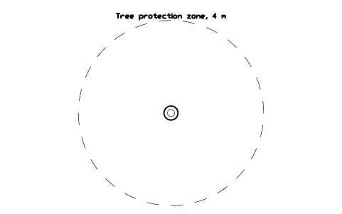 Preview of the Tree protection zone, 4 m symbol, block CSL_TREE_PROTECT