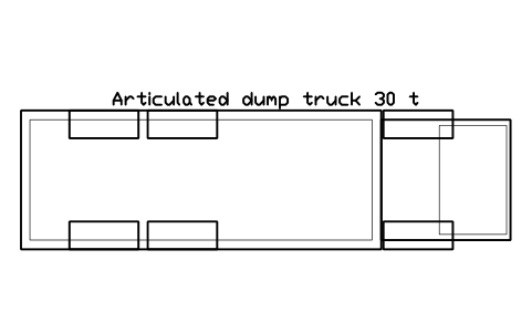 Preview of the Articulated dump truck 30 t symbol, block CSL_TRUCK_ARTIC_DUMP