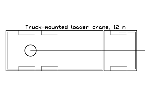 Preview of the Truck-mounted loader crane, 12 m symbol, block CSL_TRUCK_CRANE_ARM