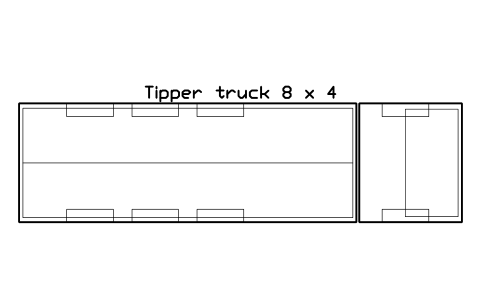 Preview of the Tipper truck 8 x 4 symbol, block CSL_TRUCK_DUMP_8X4