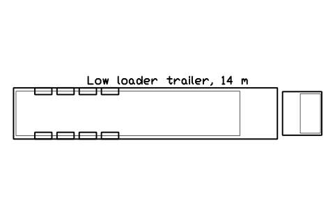 Preview of the Low loader trailer, 14 m symbol, block CSL_TRUCK_LOWLOADER