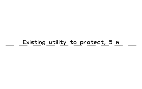 Preview of the Existing utility to protect, 5 m symbol, block CSL_UTILITY_DIVERSION