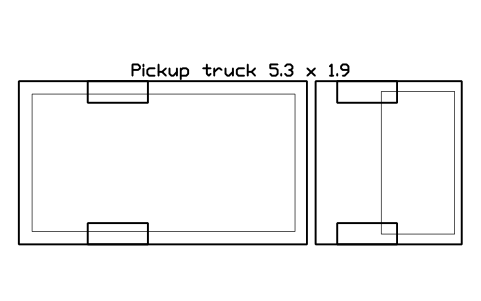 Preview of the Pickup truck 5.3 x 1.9 symbol, block CSL_VAN_PICKUP