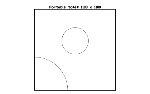 Preview of the Portable toilet 1100 x 1100 symbol, block CSL_WC_PORTABLE
