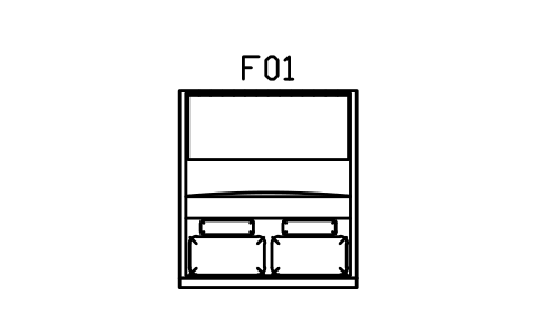 플랫폼 침대, 킹, 1800 x 2000 심볼 미리보기, 블록 CMM_BED_1800