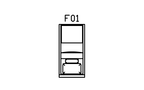 플랫폼 침대, 싱글, 900 x 2000 심볼 미리보기, 블록 CMM_BED_900