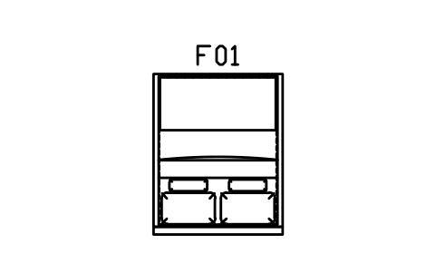 플로팅 침대, 퀸, 1600 x 2000 심볼 미리보기, 블록 CMM_BED_FLOAT_1600