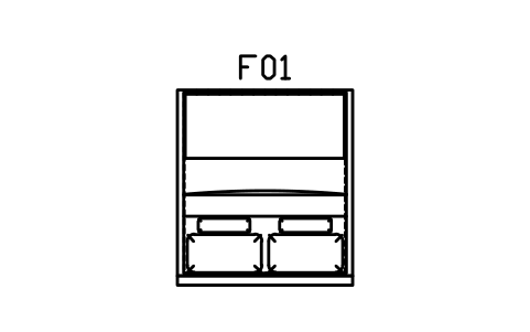 플로팅 침대, 킹, 1800 x 2000 심볼 미리보기, 블록 CMM_BED_FLOAT_1800