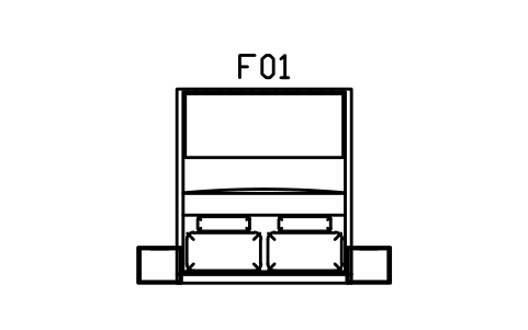 침대, 사이드 유닛, 킹, 1800 x 2000 심볼 미리보기, 블록 CMM_BED_SIDE_1800