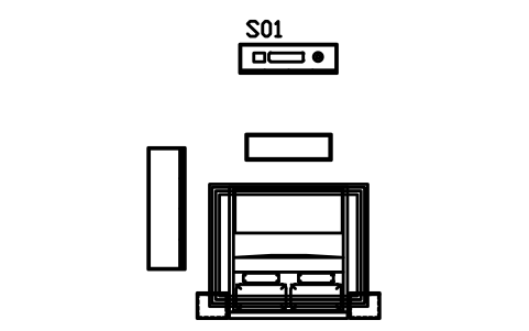 침실 세트, 킹 플랫폼 침대 심볼 미리보기, 블록 CMM_SET_BEDROOM_KING