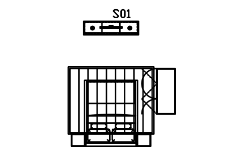침실 세트, 퀸 침대, 사이드 유닛 심볼 미리보기, 블록 CMM_SET_BEDROOM_SIDE
