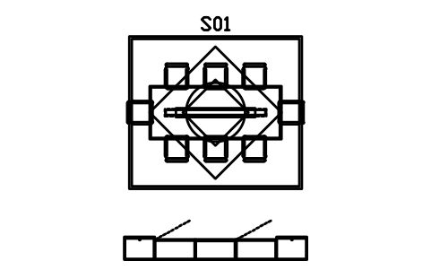 다이닝룸 세트, 의자 8개, 2600 심볼 미리보기, 블록 CMM_SET_DINING_8