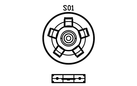 식탁 세트, 원탁, 의자 5개 심볼 미리보기, 블록 CMM_SET_DINING_ROUND