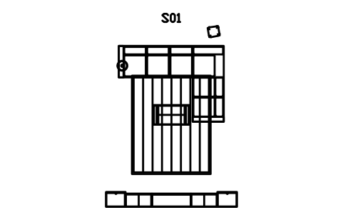 거실 세트, L자형 섹셔널 심볼 미리보기, 블록 CMM_SET_LIVING_L