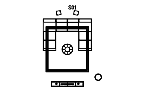 거실 세트, U자형 섹셔널 심볼 미리보기, 블록 CMM_SET_LIVING_U
